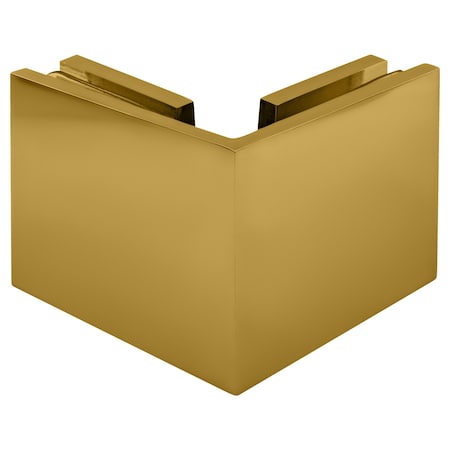 Cr Laurence Unlacquered Brass Square 90 Degree Glass-to-Glass Clamp SGC90ULBR